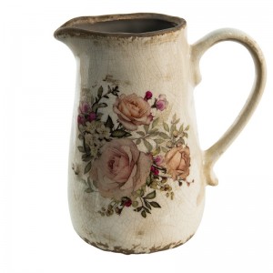 Carafa "Vintage Plants" 16x11x18 cm / 1000 ml, Clayre & Eef Carafa "Vintage Plants" 16x11x18 cm / 1000 ml, Clayre & Eef