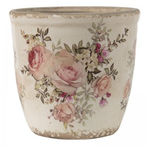 Vas decorativ pentru flori "Vintage Bloom" Ø 12x12 cm, Clayre & Eef Vas decorativ pentru flori "Vintage Bloom" Ø 12x12 cm, Clayre & Eef
