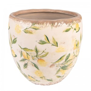 Vas decorativ pentru flori "Lemon" Ø 19x19 cm, Clayre & Eef Vas decorativ pentru flori "Lemon" Ø 19x19 cm, Clayre & Eef