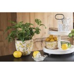 Vas decorativ pentru flori "Lemon" Ø 13x12 cm, Clayre & Eef