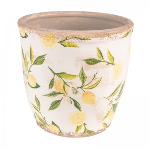 Vas decorativ pentru flori "Lemon" Ø 17x16 cm, Clayre & Eef Vas decorativ pentru flori "Lemon" Ø 17x16 cm, Clayre & Eef