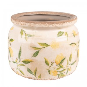 Vas decorativ pentru flori "Lemon" Ø 20x15 cm, Clayre & Eef Vas decorativ pentru flori "Lemon" Ø 20x15 cm, Clayre & Eef