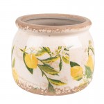 Vas decorativ pentru flori "Lemon" Ø 12x9 cm, Clayre & Eef