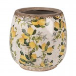 Vas decorativ pentru flori "Lemons" Ø 13x13 cm, Clayre & Eef