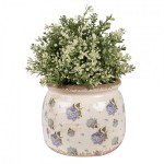 Vas decorativ pentru flori "Purple Flower" Ø 16x13 cm, Clayre & Eef