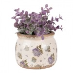 Vas decorativ pentru flori "Purple Flower" Ø 12x10 cm, Clayre & Eef
