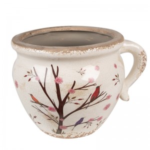 Vas decorativ "Branches & Birds" 20x17x15 cm, Clayre & Eef Vas decorativ "Branches & Birds" 20x17x15 cm, Clayre & Eef