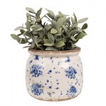 Vas decorativ pentru flori "Blue Flower" Ø 16x13 cm, Clayre & Eef