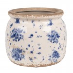 Vas decorativ pentru flori "Blue Flower" Ø 16x13 cm, Clayre & Eef