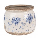Vas decorativ pentru flori "Blue Flower" Ø 12x10 cm, Clayre & Eef