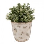 Vas decorativ pentru flori "Olives" Ø 14x13 cm, Clayre & Eef