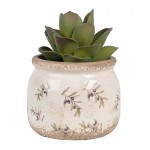 Vas decorativ pentru flori "Olives" Ø 12x10 cm, Clayre & Eef