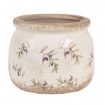 Vas decorativ pentru flori "Olives" Ø 12x10 cm, Clayre & Eef