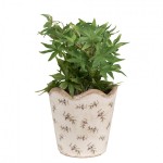 Vas decorativ pentru flori "Olives" Ø 19x18 cm, Clayre & Eef