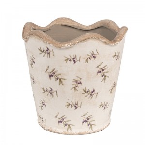 Vas decorativ pentru flori "Olives" Ø 19x18 cm, Clayre & Eef Vas decorativ pentru flori "Olives" Ø 19x18 cm, Clayre & Eef