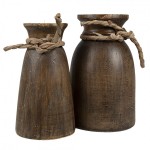 Set 2 vaze decorative pentru flori Ø 15x25 / Ø 13x23 cm, Clayre & Eef