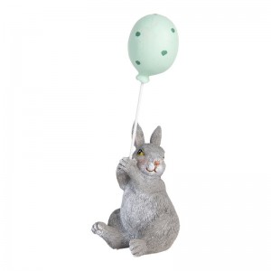 Decoratiune Paste "Bunny & Balloon" 7x6x18 cm, Clayre&Eef