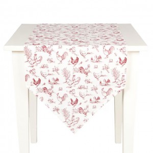 Traversa de masa bumbac 50x160cm "Chicken Family" Red, Clayre&Eef