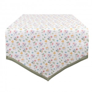 Traversa de masa bumbac 50x160cm "Colourful Flowers", Clayre&Eef