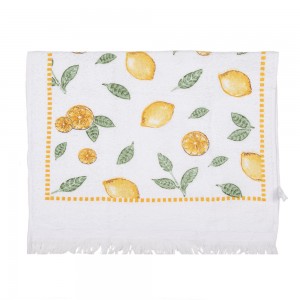 Prosop de bucatarie flausat "Lemons and Leaf" 40x66 cm, Clayre & Eef Prosop de bucatarie flausat "Lemons and Leaf" 40x66 cm, Clayre & Eef