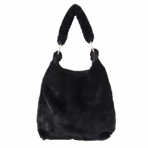 Geanta din blanita Juleeze Black 37x43 cm, Clayre & Eef Geanta din blanita Juleeze Black 37x43 cm, Clayre & Eef