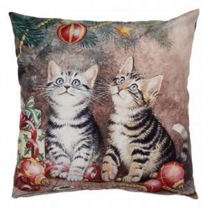 Fata de perna Craciun "Kitties" 45x45 cm, Clayre & Eef
