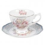 Ceasca cu farfurie "Peony Chique" 220ml, Clayre & Eef