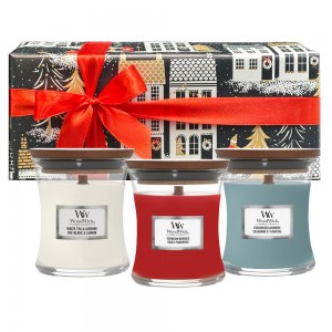 Set cadou Editie Limitata Christmas Nights - 3 lumanari parfumate Borcan Mic WoodWick