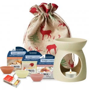 Set cadou Sparkling Christmas Aromatizor si ceara parfumata, Yankee Candle