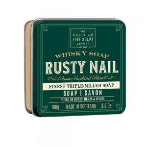 Sapun cu extract de whisky in cutie metalica 100g, Rusty Nail, The Scottish Fine Soaps Sapun cu extract de whisky in cutie metalica 100g, Rusty Nail, The Scottish Fine Soaps