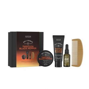 Set cadou pentru ingrijire barba Men's Grooming, Thistle & Black Pepper, The Scottish Fine Soaps Set cadou pentru ingrijire barba Men's Grooming, Thistle & Black Pepper, The Scottish Fine Soaps