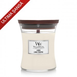 Lumanare Parfumata Borcan Mediu Linen, WoodWick®