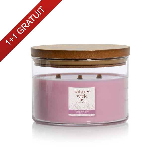 Lumanare parfumata Woodland Rose 433g cu 3 fitiluri, Nature's Wick Lumanare parfumata Woodland Rose 433g cu 3 fitiluri, Nature's Wick