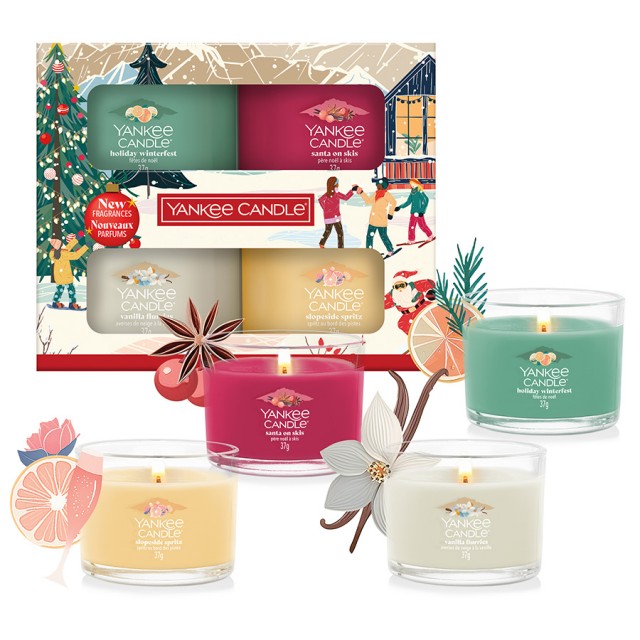 Yankee Candle Après Ski Set 4 Lumanari Minis in sticla Yankee Candle Après Ski Set 4 Lumanari Minis in sticla