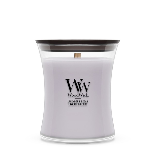 Lumanare Parfumata Borcan Mediu Lavender & Cedar, WoodWick® Lumanare Parfumata Borcan Mediu Lavender & Cedar, WoodWick®