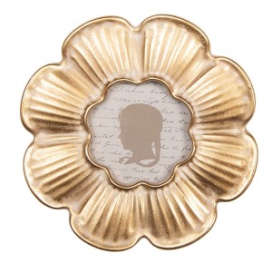 Rama foto "Golden Flower" Ø 15x2cm / Ø 8cm auriu, Clayre&Eef