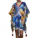 Caftan de plaja, imprimeu floral, marime universala Caftan de plaja, imprimeu floral, marime universala