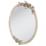 Oglinda decorativa ovala cu decor floral 35x51cm
