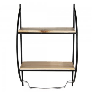 Raft de perete cu doua polite, structura metalica – 40x20x63 cm
