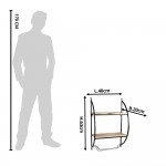 Raft de perete cu doua polite, structura metalica – 40x20x63 cm Raft de perete cu doua polite, structura metalica – 40x20x63 cm