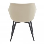 Scaun dining bej tapitat cu structura metalica, 63x62x80 cm Scaun dining bej tapitat cu structura metalica, 63x62x80 cm