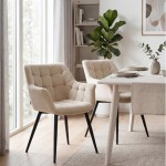Scaun dining bej tapitat cu structura metalica, 63x62x80 cm Scaun dining bej tapitat cu structura metalica, 63x62x80 cm