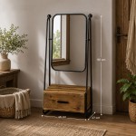 Oglinda cu spatiu mic depozitare 46x27x90 cm, Clayre & Eef
