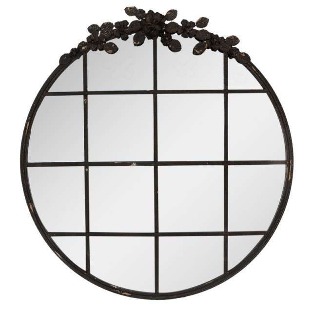 Oglinda vintage "Noir Fleur" 76x5x81 cm, Clayre & Eef Oglinda vintage "Noir Fleur" 76x5x81 cm, Clayre & Eef