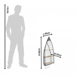 Suport de perete cu 3 rafturi model barca 30x15x83 cm Suport de perete cu 3 rafturi model barca 30x15x83 cm