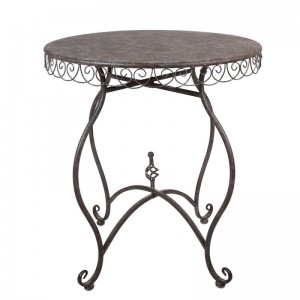 Masa bistro rotunda din metal maro Ø 70x75cm, design decorativ
