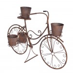 Suport pentru plante tip bicicleta 107x35x70 cm metal maro