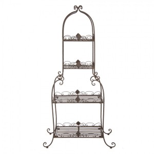 Suport pentru plante metalic 4 niveluri 74x39x160 cm maro