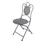 Set bistro din metal gri – masa Ø 60 cm si 2 scaune 50x40x93 cm Set bistro din metal gri – masa Ø 60 cm si 2 scaune 50x40x93 cm