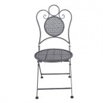 Set bistro din metal gri – masa Ø 60 cm si 2 scaune 50x40x93 cm Set bistro din metal gri – masa Ø 60 cm si 2 scaune 50x40x93 cm